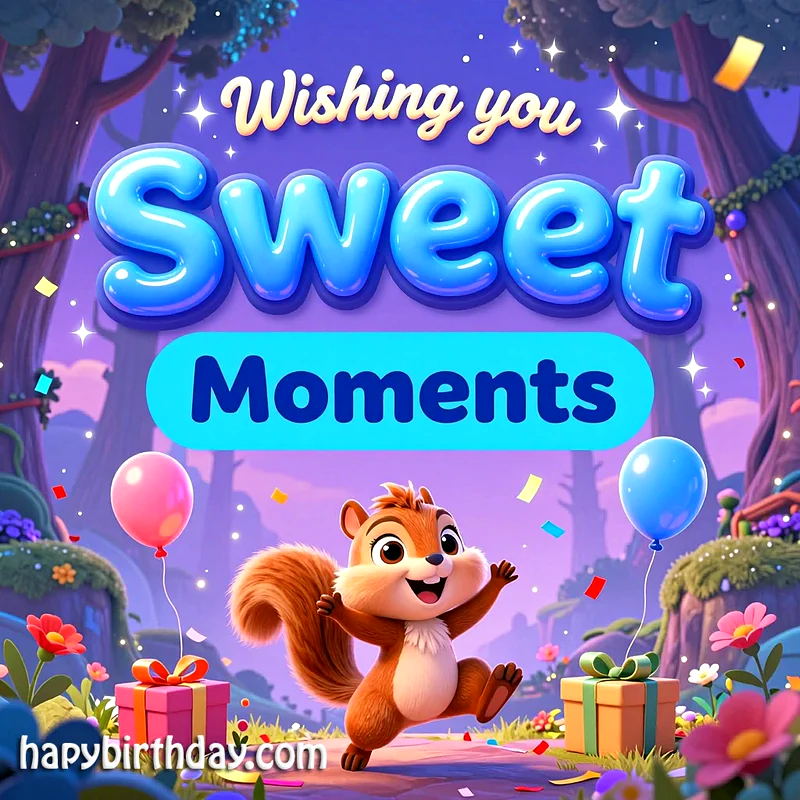 Cute Squirrel Birthday Card: Wishing You Sweet Moments & Joy