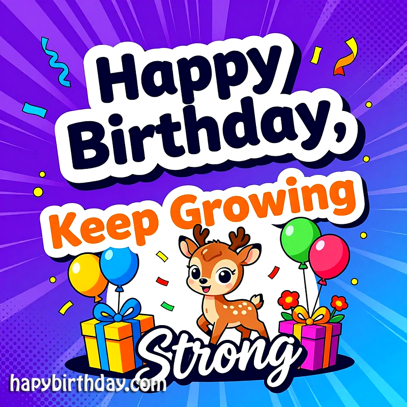 Happy Birthday! A Super Cute Fawn Wishes You to Keep Growing Strong