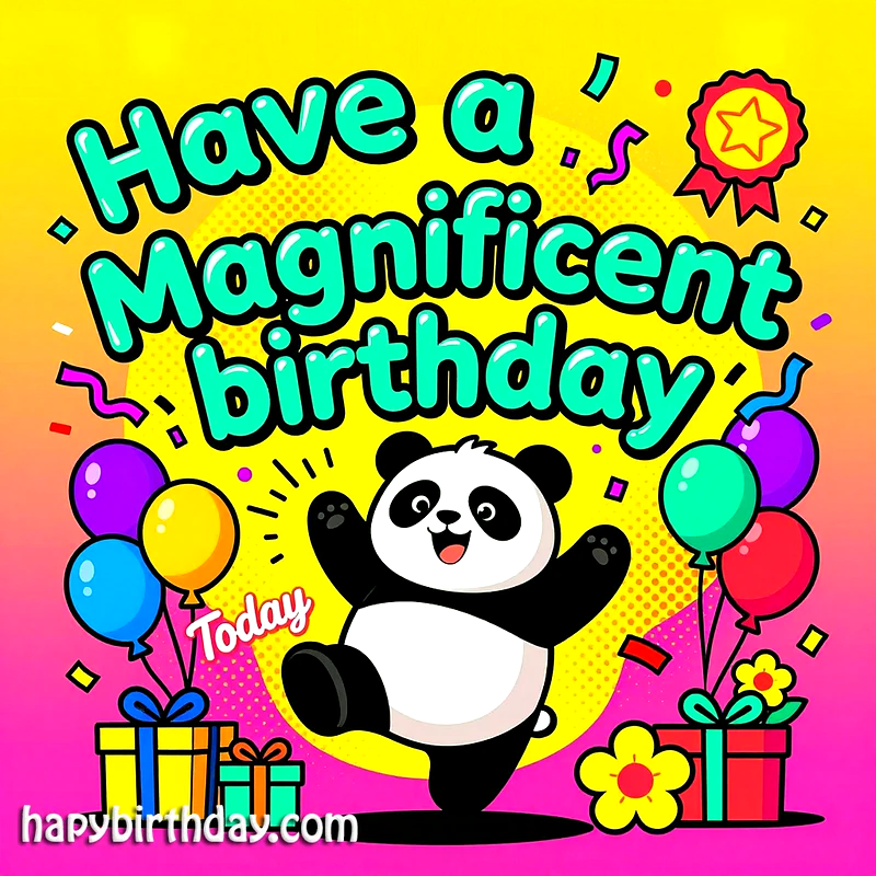 Have a Magnificent Birthday! Send Joyful Wishes with this Cute Panda Card