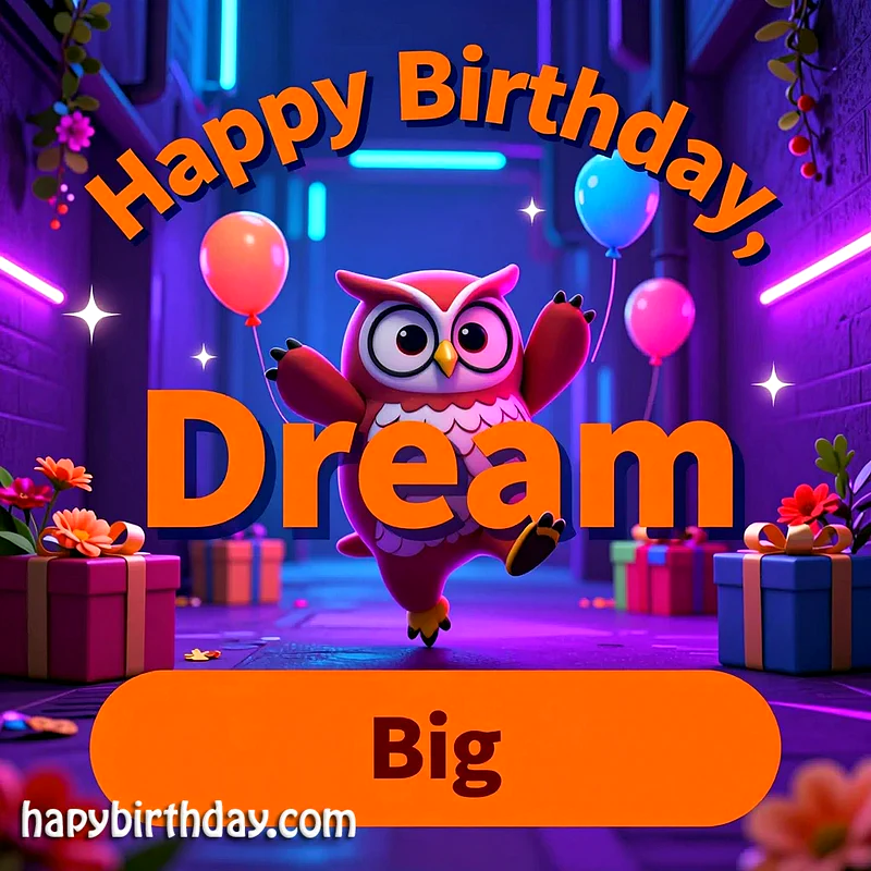 Heartfelt Owl Birthday Card with Festive Vibes