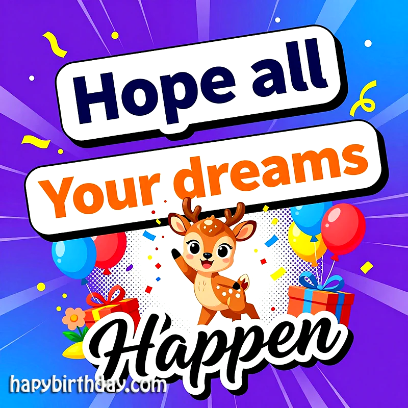 Hope All Your Dreams Happen! Sweet Birthday Card for Loved Ones