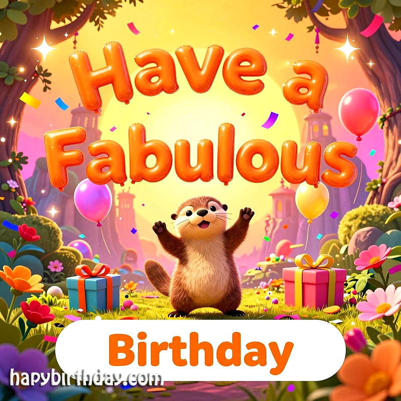 Send a Fabulous Birthday Wish! Cute Otter Card for Joyful Celebrations