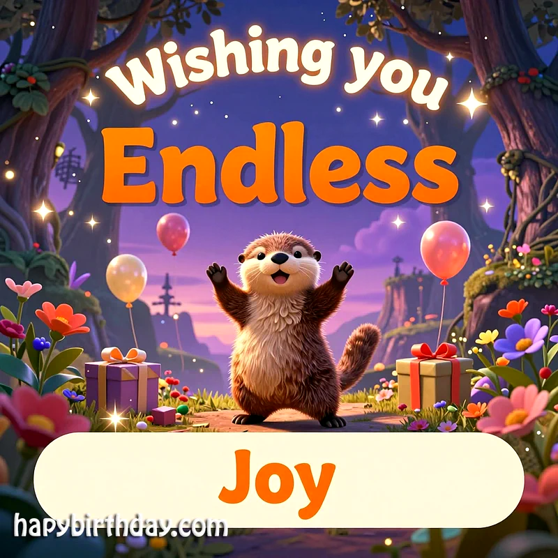 Send Endless Joy: A Cute Otter Birthday Card to Brighten Their Day!