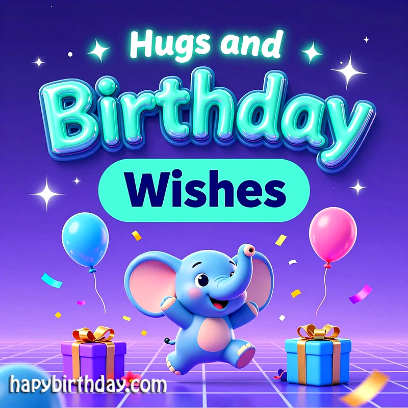 Sweet Elephant Birthday Wishes: Joyful Hugs & Happy Greetings!