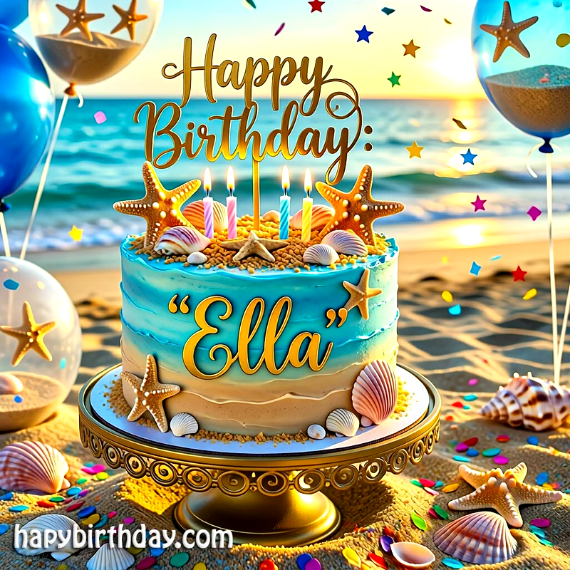 Download ella Birthday Cake Image HD - Free ella Cake Photo