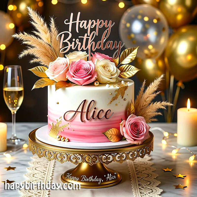 Best alice Birthday Cake Images - Download alice Cake with Name