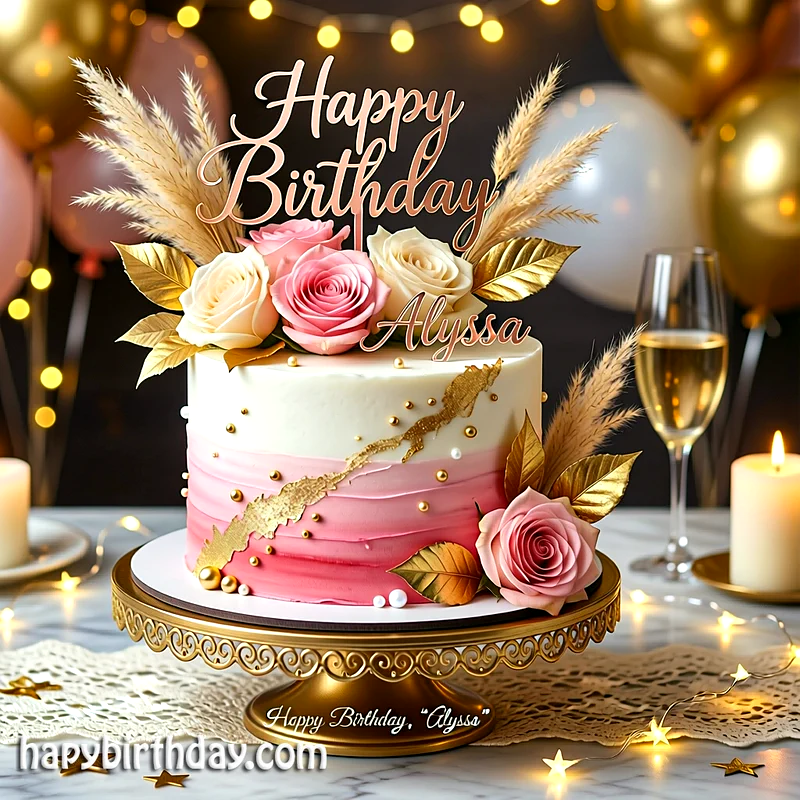 Best alyssa Birthday Cake Images - Download alyssa Cake with Name