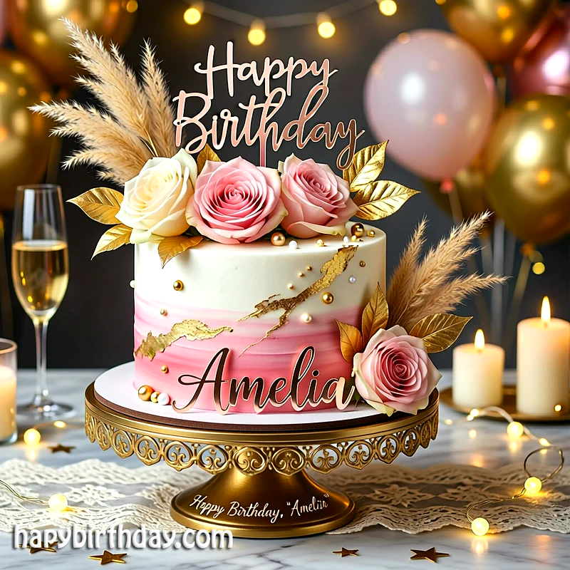 Best amelia Birthday Cake Images - Download amelia Cake with Name