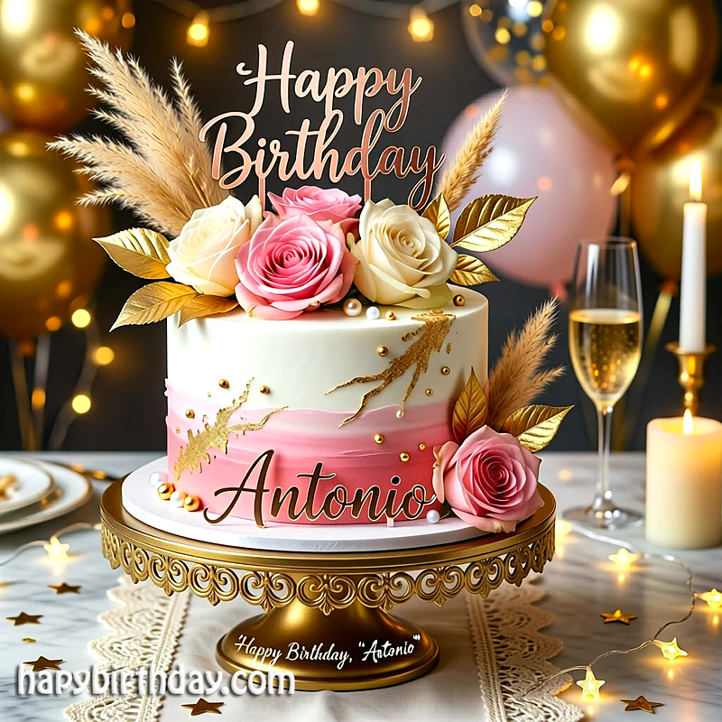 Best antonio Birthday Cake Images - Download antonio Cake with Name