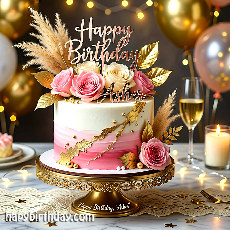 Best asher Birthday Cake Images - Download asher Cake with Name