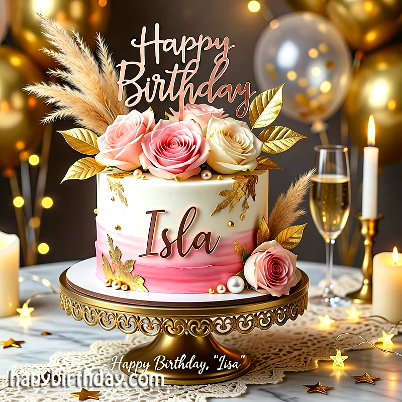 Best isla Birthday Cake Images - Download isla Cake with Name