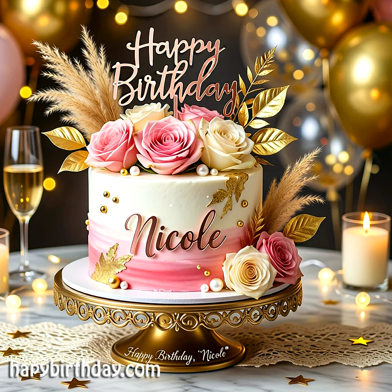Best nicole Birthday Cake Images - Download nicole Cake with Name