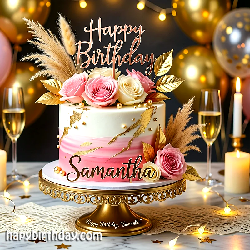 Best samantha Birthday Cake Images - Download samantha Cake with Name