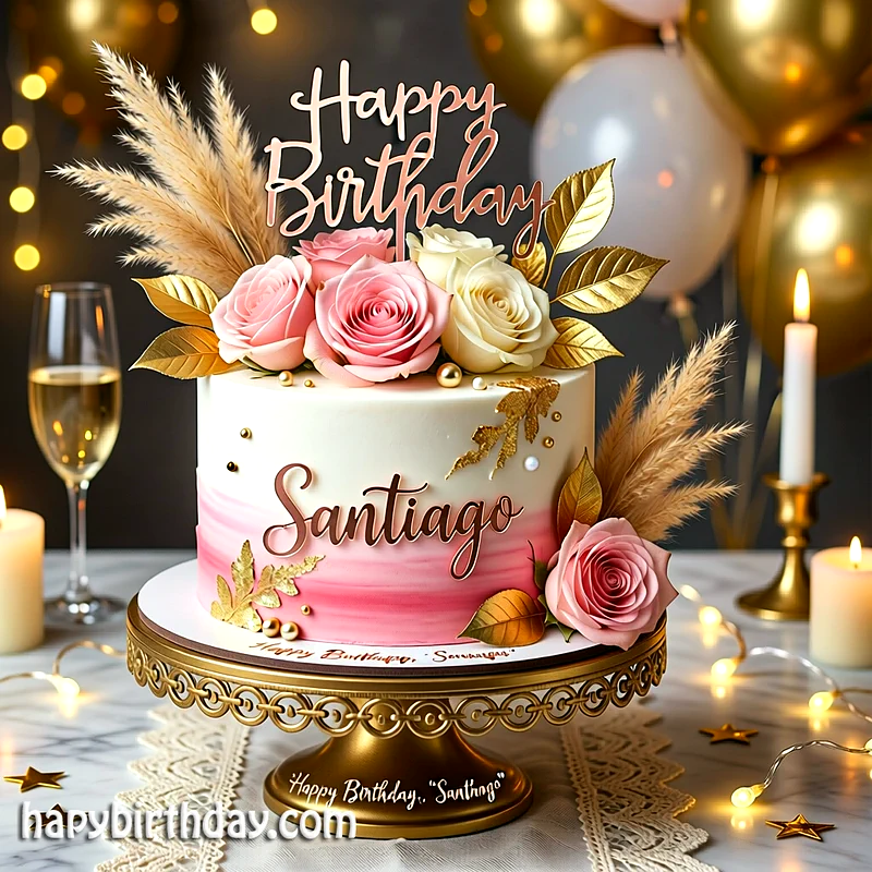 Best santiago Birthday Cake Images - Download santiago Cake with Name