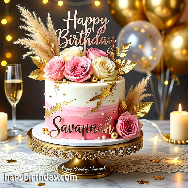 Best savannah Birthday Cake Images - Download savannah Cake with Name