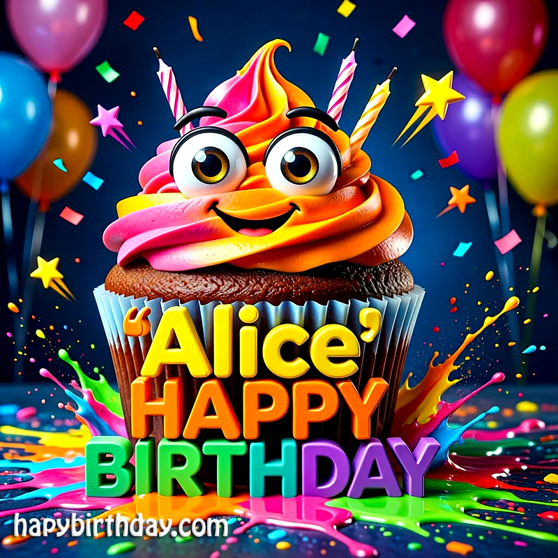 Download Free alice Happy Birthday Cake Picture HD