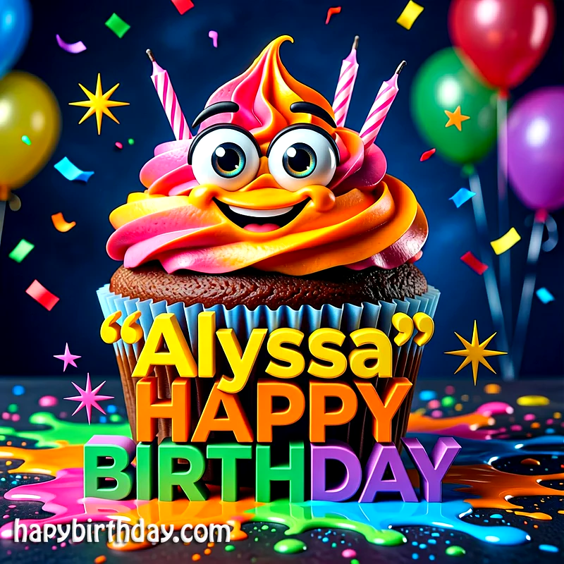 Download Free alyssa Happy Birthday Cake Picture HD