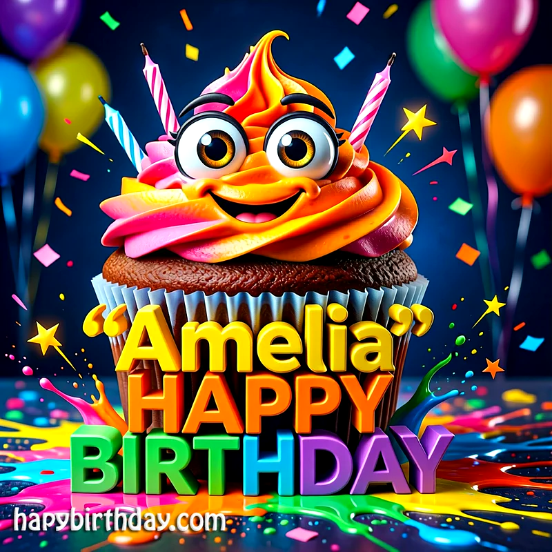Download Free amelia Happy Birthday Cake Picture HD