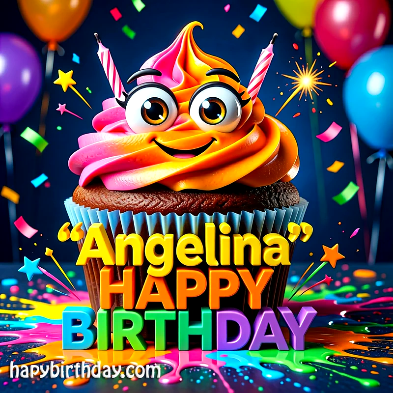 Download Free angelina Happy Birthday Cake Picture HD