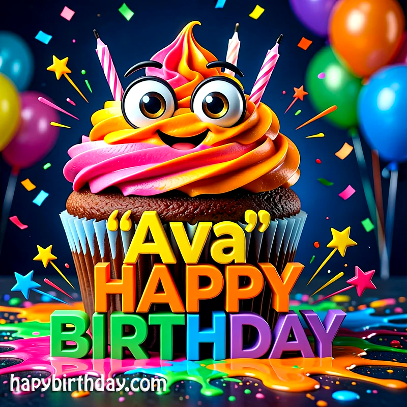 Download Free ava Happy Birthday Cake Picture HD