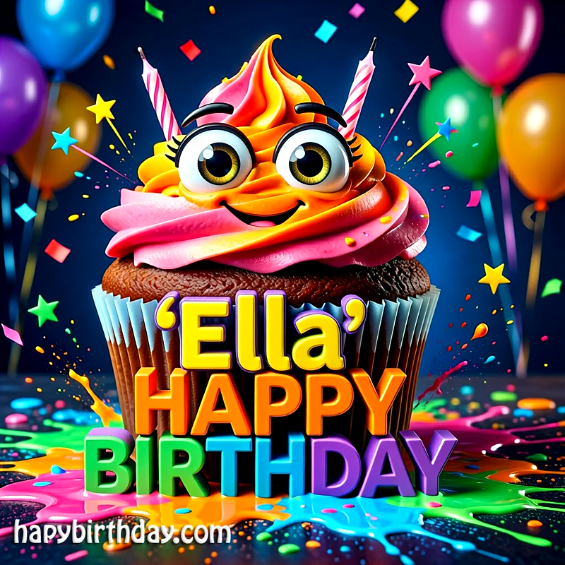 Download Free ella Happy Birthday Cake Picture HD