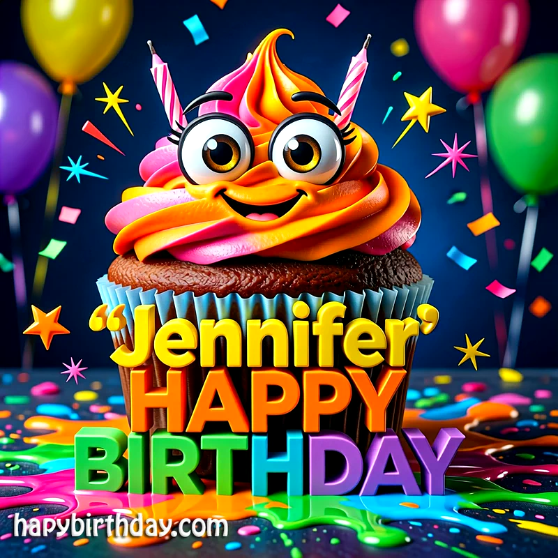 Download Free jennifer Happy Birthday Cake Picture HD