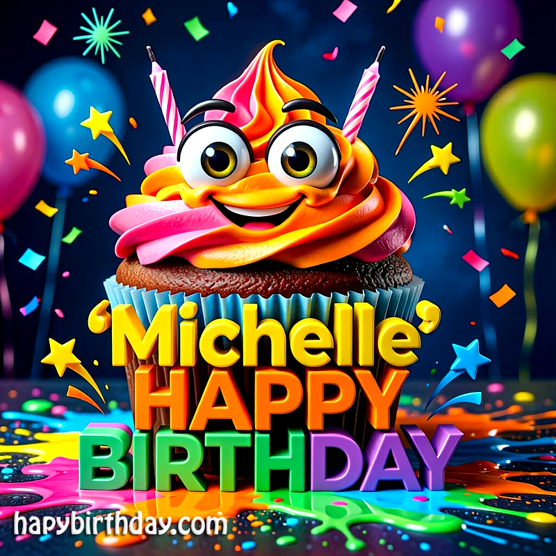 Download Free michelle Happy Birthday Cake Picture HD