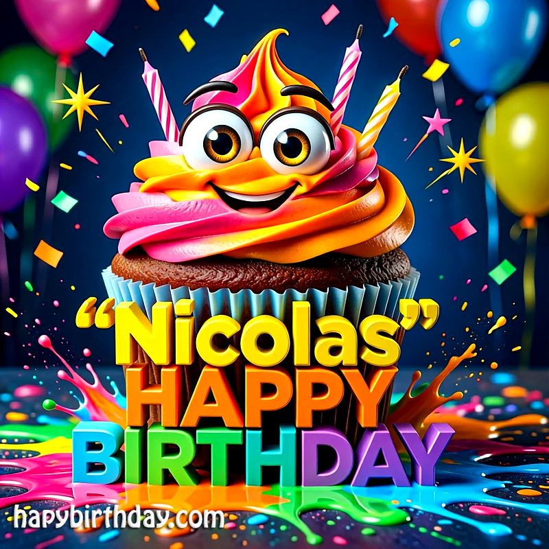 Download Free nicolas Happy Birthday Cake Picture HD