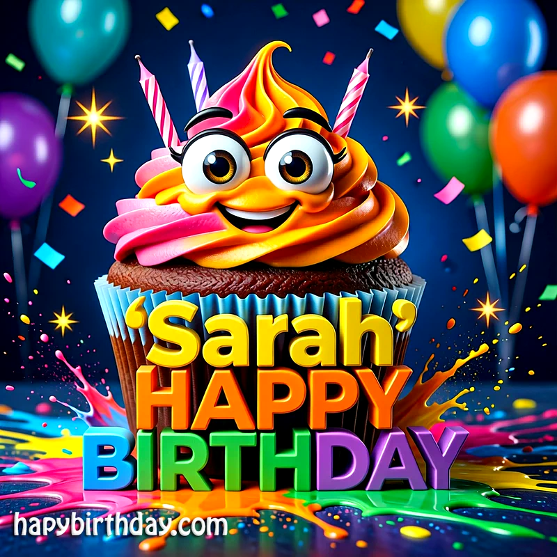 Download Free sarah Happy Birthday Cake Picture HD