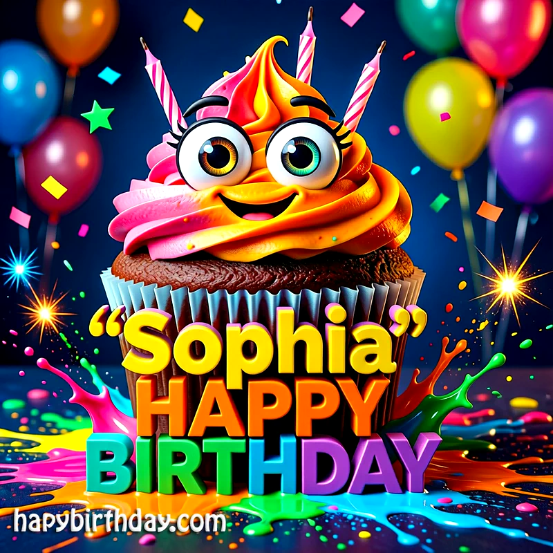 Download Free sophia Happy Birthday Cake Picture HD