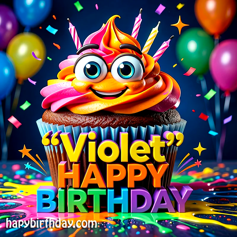 Download Free violet Happy Birthday Cake Picture HD