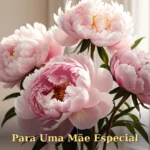 Homenagem para mãe querida com buquê de hortênsias e flores do campo