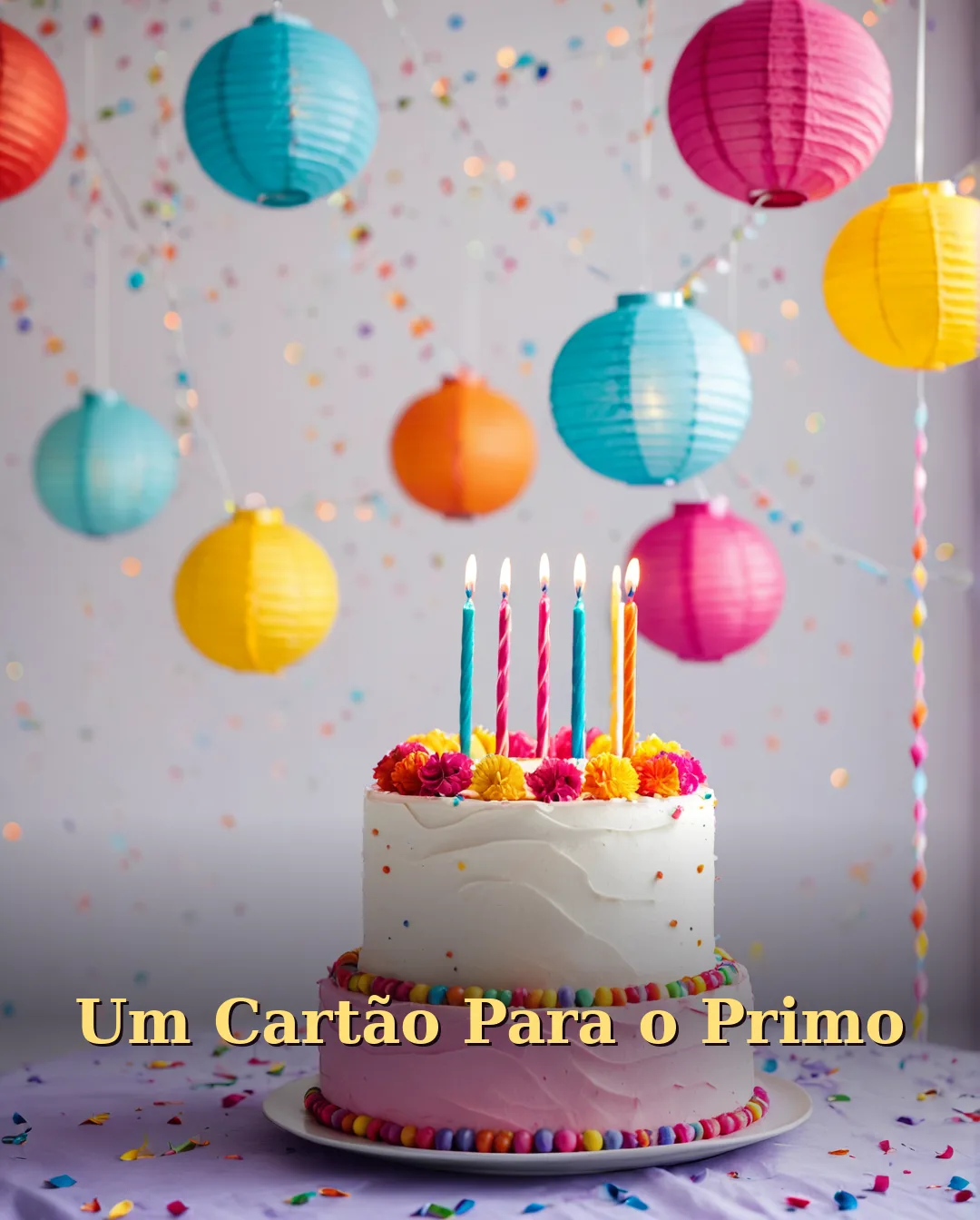 Cartão Virtual de Aniversário para Primo