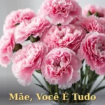 Imagem de aniversário para mãe com arranjo de tulipas e narcisos em luz primaveril