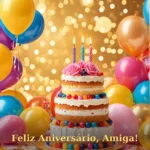 Imagem de mensagem de feliz aniversário para amiga abençoada para baixar e compartilhar no WhatsApp