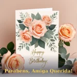 Imagem de cartão virtual de aniversário para amiga para baixar e compartilhar no WhatsApp