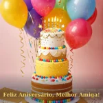 Cartão de parabéns para melhor amiga com imagem para baixar e enviar no WhatsApp