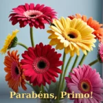 Arranjo de gérberas em todas as cores para prima ou primo