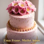 Versículo de aniversário para filha com vela solitária rodeada de pétalas rosadas