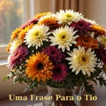 Arranjo de crisântemos e ásteres em tons outonais para tia ou tio
