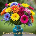 Arranjo de flores brilhantes mistas em vaso colorido para prima ou primo