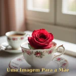 Imagem de aniversário para mãe com bolo clássico decorado com frutas vermelhas e creme