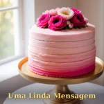 Homenagem para filha querida com coroa de flores primaveris e velas em tons pastel