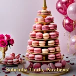 Mensagem de aniversário para sobrinha linda com buquê de flores silvestres e luz dourada de tarde