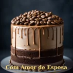 Imagem de aniversário para marido com bolo de chocolate amargo e flor de sal