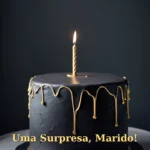 Mensagem de aniversário para marido com lírios brancos em vaso de cerâmica escura