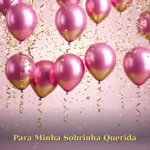 Imagem de aniversário para sobrinha com rosas cor-de-rosa e luz suave de janela para baixar e compartilhar