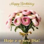 Texto para sobrinha aniversariante com cupcake decorado com rosa de chantilly e confetes coloridos