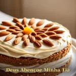 Bolo com creme de mel e amêndoa para tia ou tio