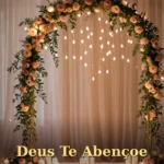 Imagem de aniversário para pessoa especial com mesa festiva e centro de flores